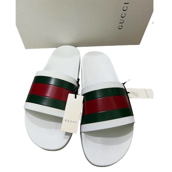 Gucci Shoes Gucci Mens Signature Stripe Slide Sandals Size 9 Poshmark